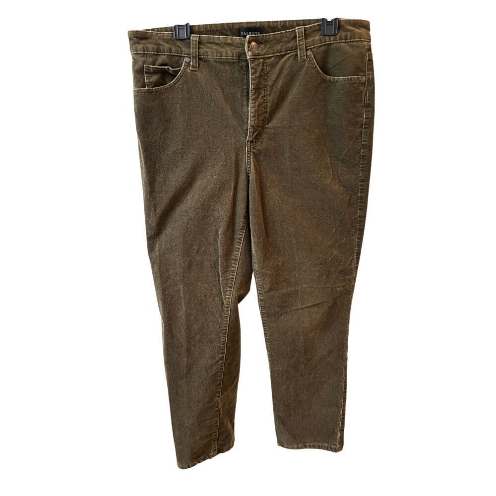 Woman’s size 12p, corduroy chocolate brown pants- Talbots, narrow ribbed.
